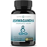 Organic Ashwagandha 1200mg - 120 Vegan Capsules w/ BioPerine - Premium Root Powder Supplement for Stress Relief, Anxiety Support &amp; Mood - Certified Organic Ashwaganda w/ Black Pepper Extract