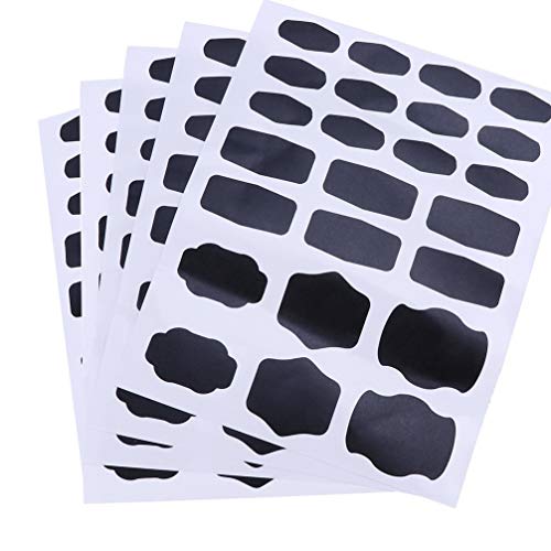 Pasiyou 120Pcs Premium Chalkboard Labels Bulk - Free Erasable Chalk Pen - Dishwasher Safe Chalk Board Mason Jar Labels - Removable Waterproof Blackboard Sticker Label for Jars Glass Bottle Kids