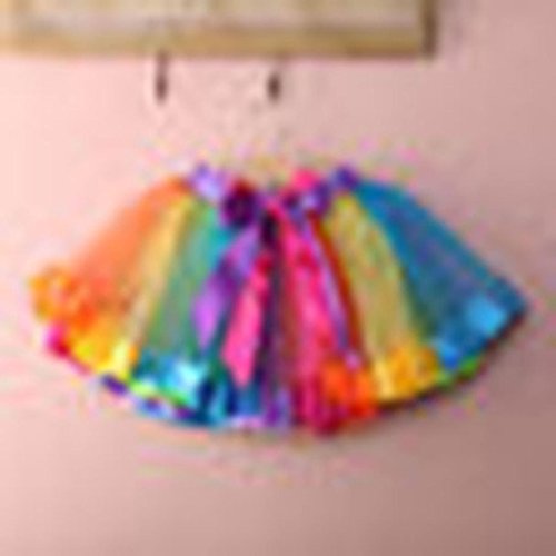Toddler Kids Cute Tutu Dress,Girls Petticoat Rainbow Pettiskirt Bowknot Skirt Dancewear (Multicolor, S)