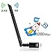 Ylife 1200Mbps USB 3.0 WiFi Adapter, 2.4GHz/5GHz Dual Band Wireless External WiFi Network Ac Adapter with 5dBi Antenna for PC, Desktop, Laptop