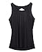 icyzone Yoga Tops Activewear Workout Clothes Open Back Fitness Racerback Tank Tops for Women (M, Black)