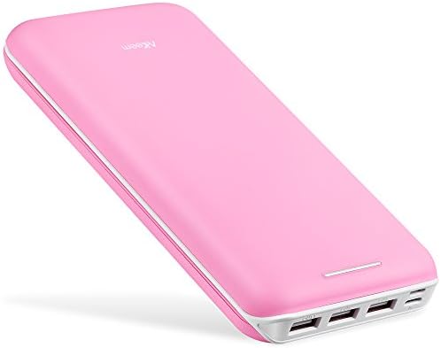Battery Pack Portable Charger External Battery Power Bank with Dual Input Port and Solar Charger, 3 USB Ports for iPhone, iPad, Samsung Galaxy, Android and Other Smart Devices