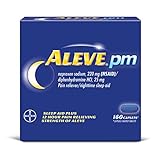 Aleve PM Caplets, Naproxen Sodium 220 mg (NSAID)/diphenhydramine HCl 25 mg, Pain Reliever/Nighttime Sleep-Aid, Non-Habit Forming, 160 Count