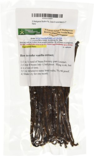 Vanilla Products USA 30 Madagascar Bourbon Planifolia Extract Grade B Vanilla Beans 6~7