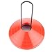 Crown Sporting Goods Set of 12 Soft Orange Disc Cones with Metal Transportation Caddy