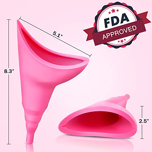 AriTan Female Urination Device(2 Pack), Women Portable Silicone Pee Funnel for Travel, Festivals, Camping, Outdoor Activities-Carry Bag Included