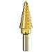 Neiko 10184A Titanium Step Drill Bit Set, High Speed Steel | 1/4" to 3/4" | Total 9 Step Sizes primary