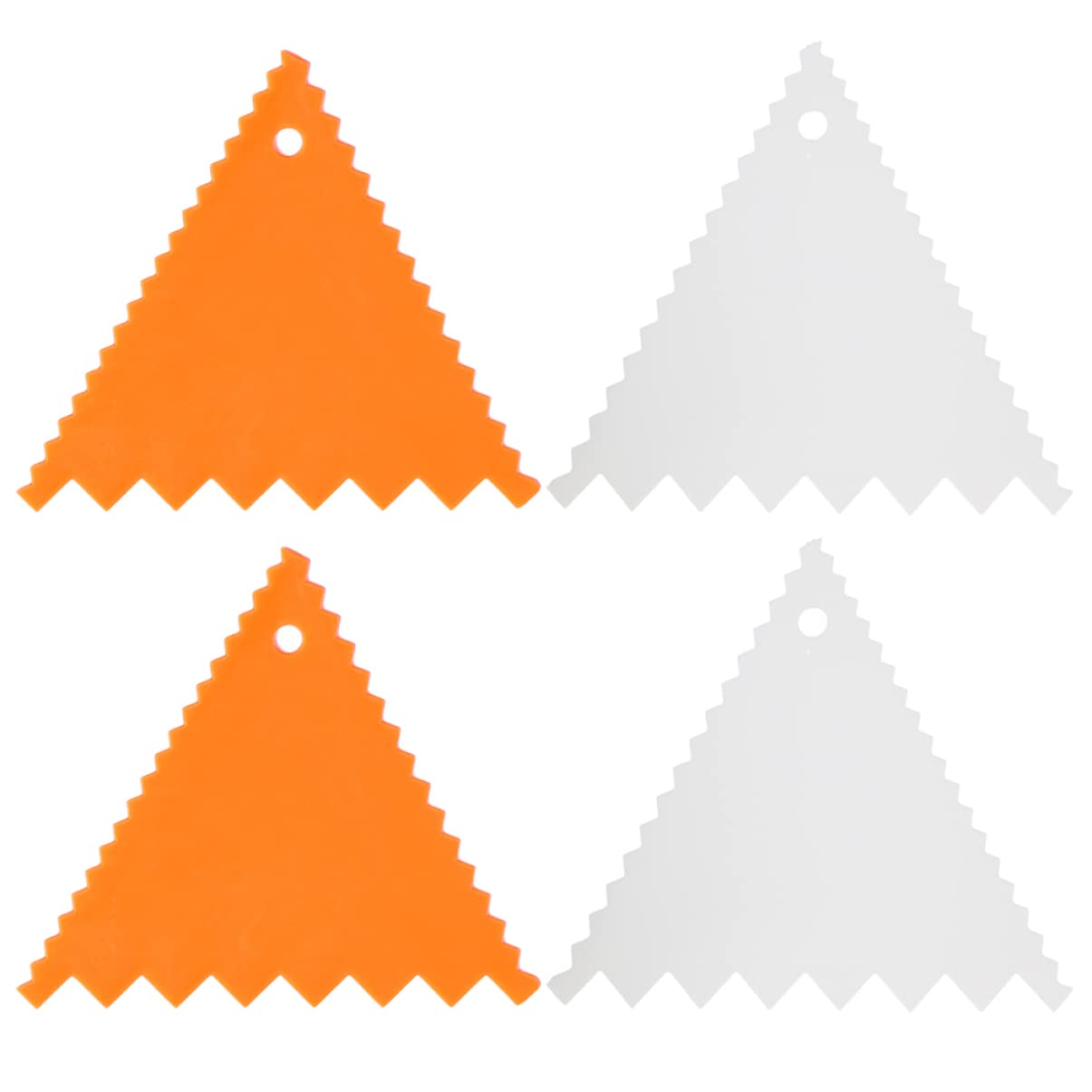 BESTonZON Dough Scraper 4sets Tools Dough Triangular Comb Cakes Random Icing Section Decorating Scrapers Chocolate Color for Buttercream Side Convenient Smoother Scraper Cake Chocolate Cake