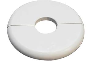 CAcoverVA 1 Pack Wall Split Flange for 0.87 Inch/22mm OD Pipe ABS Escutcheon Plate Self-Adhesive Round Plumbing Cover Plates for Water Pipe Faucet Decoration, White