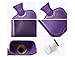 HomeIdeas 2 Liter Classic 100% Natural Rubber Hot Water Bottle with Soft Knitted Cover, For Quick Pain Relief and Comfort (Purple / Purple with Owl)