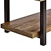P PURLOVE Coffee Table Rustic Style Solid Wood+MDF and Iron Frame Rectangle Coffee Table for Living Room with Storage Shelf Easy Assembly (Brown)