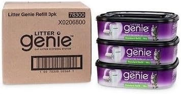 Litter Genie 3-Pack Standard Refill for Litter Box, Cat Waste Odorless, New
