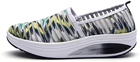 Fashiontown Women's Mesh Platform Walking Shoes Lightweight Slip-on Fitness Work Out Sneaker Shoes