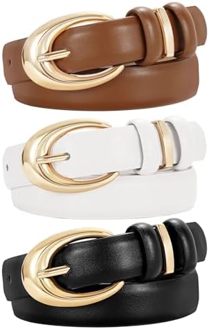 TRIWORKS 2 Pack Women Leather Belt for Jeans Pants Fashion  display picture 1