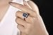 Yoursfs Navy Blue Lantern Ring 18K White Gold Plated Popular Luxury Engagement/Wedding Dainty Zirconia CZ Rings for Women