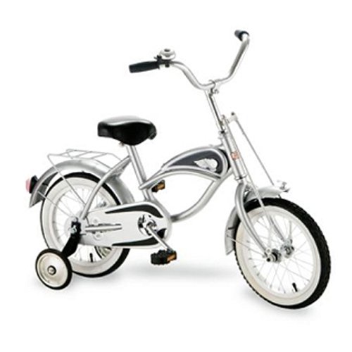 Morgan Cycle 14" Cruiser Bicycle with Training Wheels, Silver