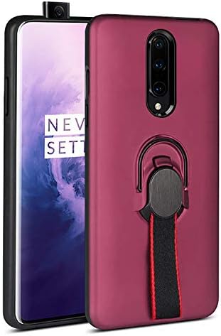 Setber OnePlus 7 Pro Case, Slim Fit Dual Layer Heavy Duty Protection Case with Kickstand and Finger Strap for OnePlus 7 Pro -Claret