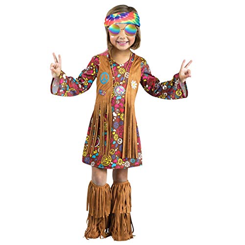 3 Pieces Hippie Accessories, Hippie Glasses Rainbow Peace Sign Necklace Hippie Headband for Women Men, Hippie Costume Set 70s 60s