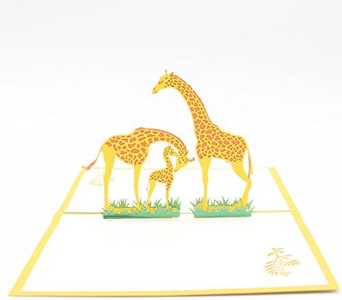 Osye Handmade 3D Giraffe Pop Up Birthday Cards Creative Greeting Cards Papercraft