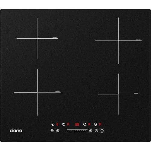 CIARRA CBBIH4B 4 Zonen Einbau Induktionskochfeld 60cm 7200W mit PowerBoost