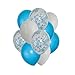 FONBALLOON PARTY 12'' Blue Confetti Balloons Set for Boy Baby Shower Party Decoration (Pack of 12) (Blue)