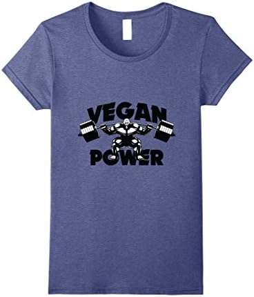 Womens Vegan Power Workout Shirt Muscle Gorilla Gym Bodybuilding Medium Heather Blue