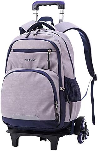Tenthree Children Luggage Backpacks - Trend Fashion Junior High Middle Student School Bag Trolley Case Teenager Six Wheels Climbing Stairs Detachable Travel