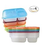 EWEI'S HomeWares Set of 4 Bento Lunch Box with Lids
