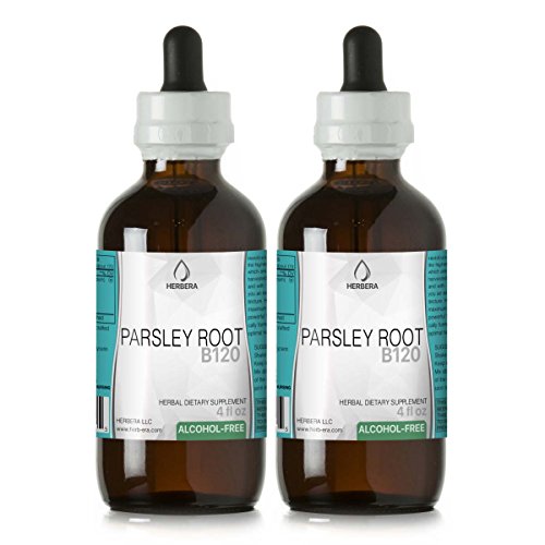 image for HerbEra Parsley Root B120 (2pcs) Alcohol-Free Herbal Extract Tincture,