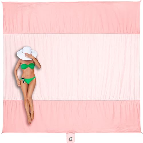 WEKAPO Stranddecke, sanddicht, wasserdicht, extra groß, übergroß, sandfrei, leicht, schnelltrocknend, Strandurlaub-Essentials mit Heringen und Ecktasc