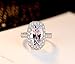 Swarovski Crystal Ring Platinum Plated Zircon for Woman Size Adjustable
