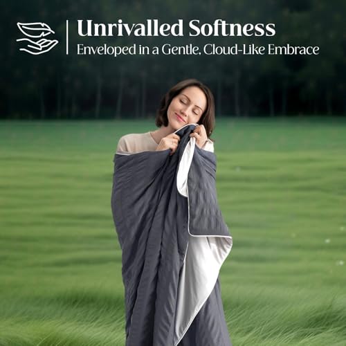IKALIFE Cooling Blanket Bed for People - Q-Max > 0.5 Cooling Blanket Lightweight Summer Blanket Cooling Blanket Ice Blanket for Sleeping Cold Blanket for Summer Sleeping 150 x 200 cm Grey