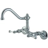 Kingston Brass KS3221BL Vintage Wall Mount Kitchen Faucet Polished Chrome