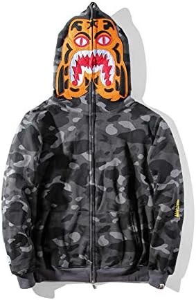 yur67 Men's BAPE Blue Camouflage Printed Full -Zip Pullover Hooded Sweatshirtshirt for Men/Women