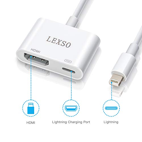 Digital Hdmi Adapter for Phone/iOS to Hdmi Cable Digital AV 2 in 1 Plug Play 1080P TV Converter Compatible with iPhone XR/XS/Max X 11/8/7/6/5Plus Table to TV Projector Monitor - Thumbnail 5
