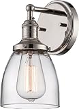 Nuvo Lighting 60/5414 Vintage Incandescent One Light Wall Sconce Cone Clear Glass Polished Nickel