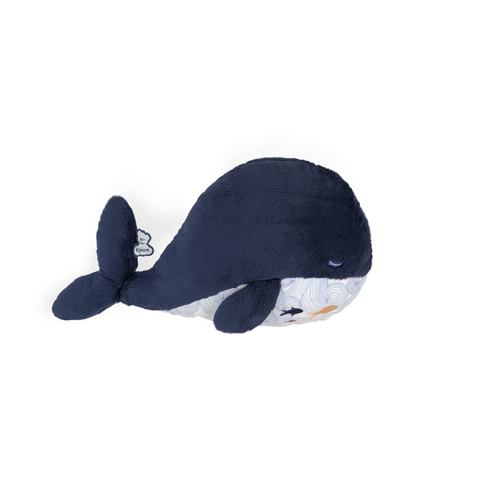 Kaloo - Petit Calme - Soothing Baby Plush - Whale 12.6"/32 cm - Hot or Cold Hot Water Bottle - Very Soft Material - Removable Cover - New Born - K970700