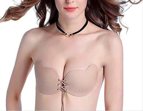 Adhesive Bra Perfect Sculpt Bra Strapless Silicone Invisible Bra with Drawstring