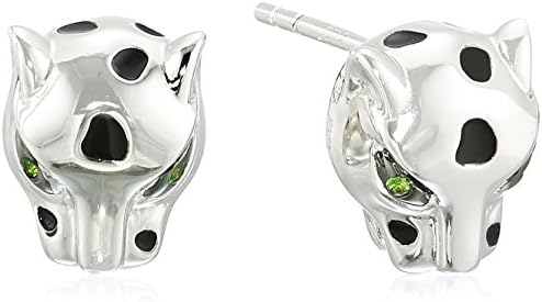 Womens 925 Sterling Silver Tsavorite Stud Earrings, Silver, One Size