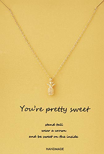 Zealmer Women 16K Gold Plated Pineapple Pendant Necklace