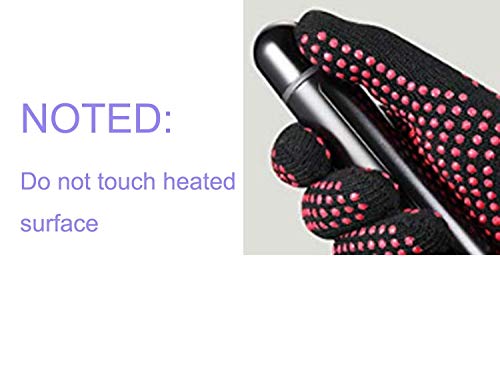 Lessmon 1 Pair Elastic Cotton Silicone Glove for Hair Styling with Silicone Bump Point, Heat Resistant, Anti-Slipper for Flat Iron, Curling Wand and Hair Styling Tools