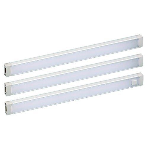 BLACK+DECKER LED Under Cabinet Lighting Kit, 3-Bars, 9 Inches Each, DIY Tool-Free Installation, Warm White, 2700K, 1080 Lumens, 15 Watts, Home Accent Lighting (LEDUC9-3WK)