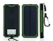 Waterproof 100000mAh Portable Solar Charger Dual USB Battery Power Bank Green