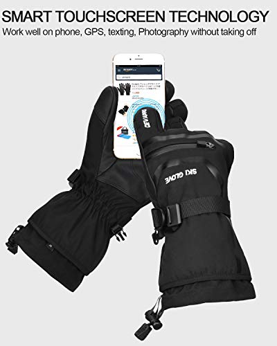 Cevapro -40℉ Waterproof Ski Gloves, Winter Gloves Men Women for Snowboarding - Thumbnail 3