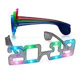 Light Up LED 2019 Graduation Party Novelty Glasses, Assorted Colors (Set of 4)