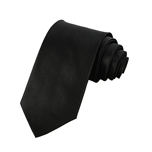 Mens Plain Black Classic Formal Tie Necktie Wedding Evening Funeral Gift