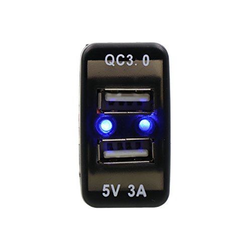 QC3.0+5V 3A Dual USB Power Socket, Quick Charge Car Charger USB Adapter for Smart Phone PDA iPad iPhone Android GPS Use for TOYOTA