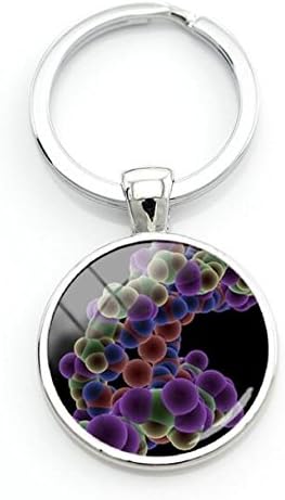 DNA Keychain DNA Molecule Keychain Molecular Biology Double Helix Keychain Scientist Keychain Biologist Keychain Science Jewelry Nerd Gift