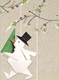 Porcelain Origami Snowman - Gift Boxed Festive Hanging Ornament - Assorted Designs, One Selected At Random