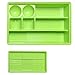 Green Multi Compartment Office Desk Drawer Plastic School Supply Organizer Caddy Tray w/ Sliding Shelf